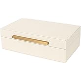 XIGEXIGE Beige Shagreen box Faux Leather Decorative Boxes,Keepsake And Memory Storage Decorative Boxes with Lids for Modern H