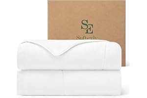 SE SOFTEXLY® Cooling Comforter Queen Size, All Season Lightweight Summer Blanket for Hot Sleepers & Night Sweats, Breathable Soft Bedding, Silk Smooth Finish, 90"x90", Snow White