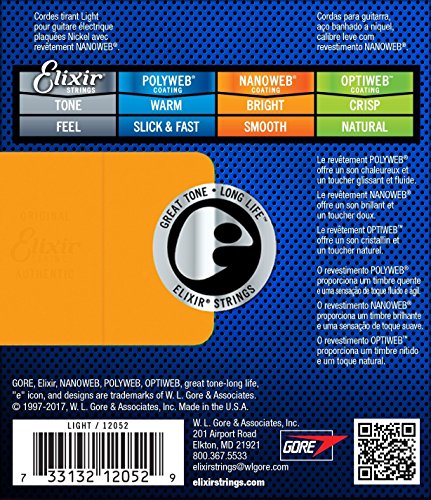 Elixir Light Nanoweb Electric Guitar Strings 2-Pack (Standard)