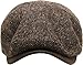 KBL-101 DBR L/XL Mixed Herringbone Ascot Ivy Newsboy Hat