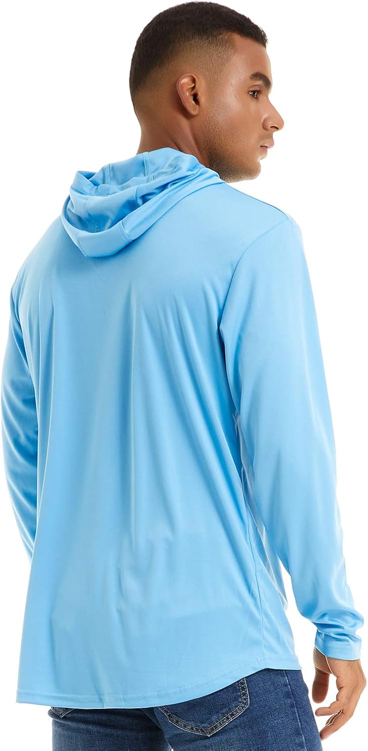 Satankud Mens UPF 50+ UV Sun Protection Athletic Hoodie Thumb Long Sleeve Fishing Shirt at  Men’s Clothing store