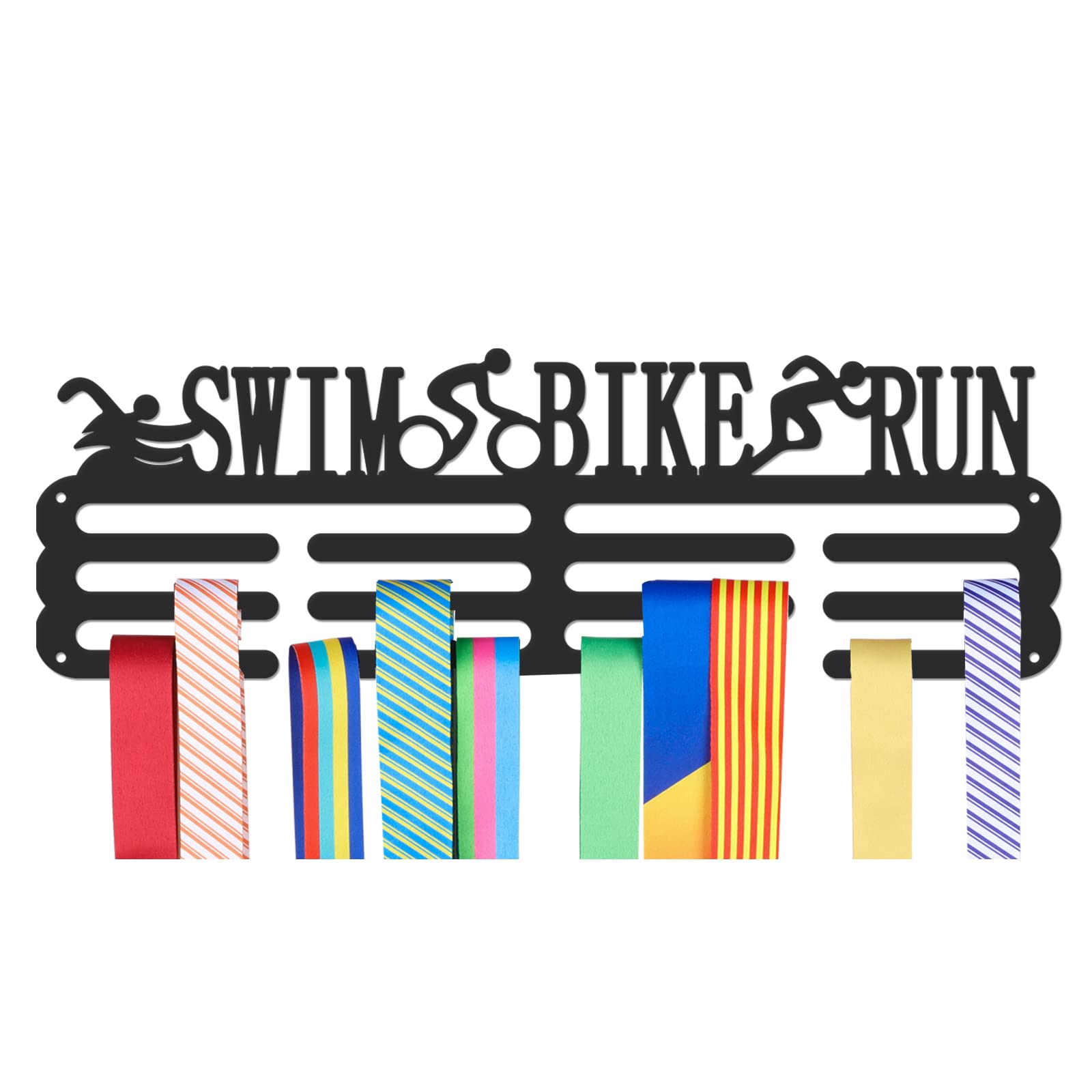 NBEADS Medals Hanger Display Holder Rack, Swim Bike Run Triathlon Theme Medals Display Wall Mounted Frame Sports Medal Holder Racks for Competition Medal Wall Hanging Display