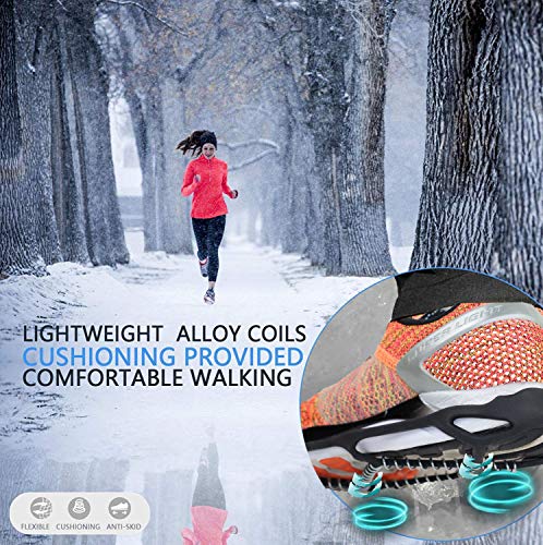 MattiSam Traction Cleats Crampons for Walking on Snow and Ice Anti-Slip Ice Grips Snow Grips Universal Size Lightweight Ice Grippers with Safety Straps & Waterproof Bag Perfect for Jogging Or Hiking - Thumbnail 4