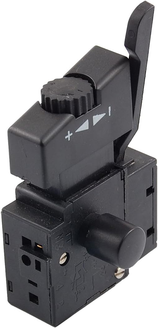 sourcingmap Electric Hand Drill Parts Optional Lock on Speed Control Switch AC 250V 6A, Black