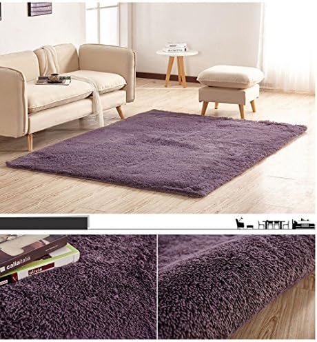 Super Ultra Soft Thick Morden Shag Area Rug, Bedroom Livingroom Sittingroom Floor Rug Carpet Blanket for teen Room，Fashion Color (80X200 cm, Gray purple)