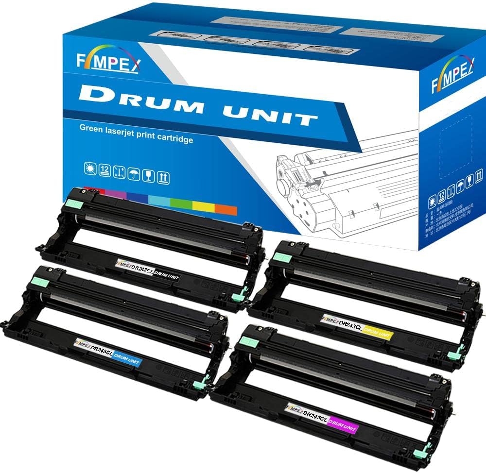 Fimpex DR-243CL Drum Unit Set Compatible with Brother DCP HL MFC Series 4 Pack