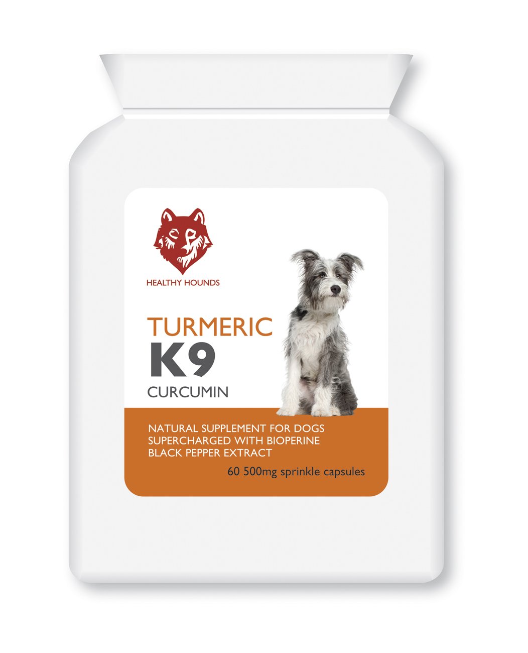 Healthy Hounds Premium Organic Turmeric Curcumin for Dogs, Pets 500mg