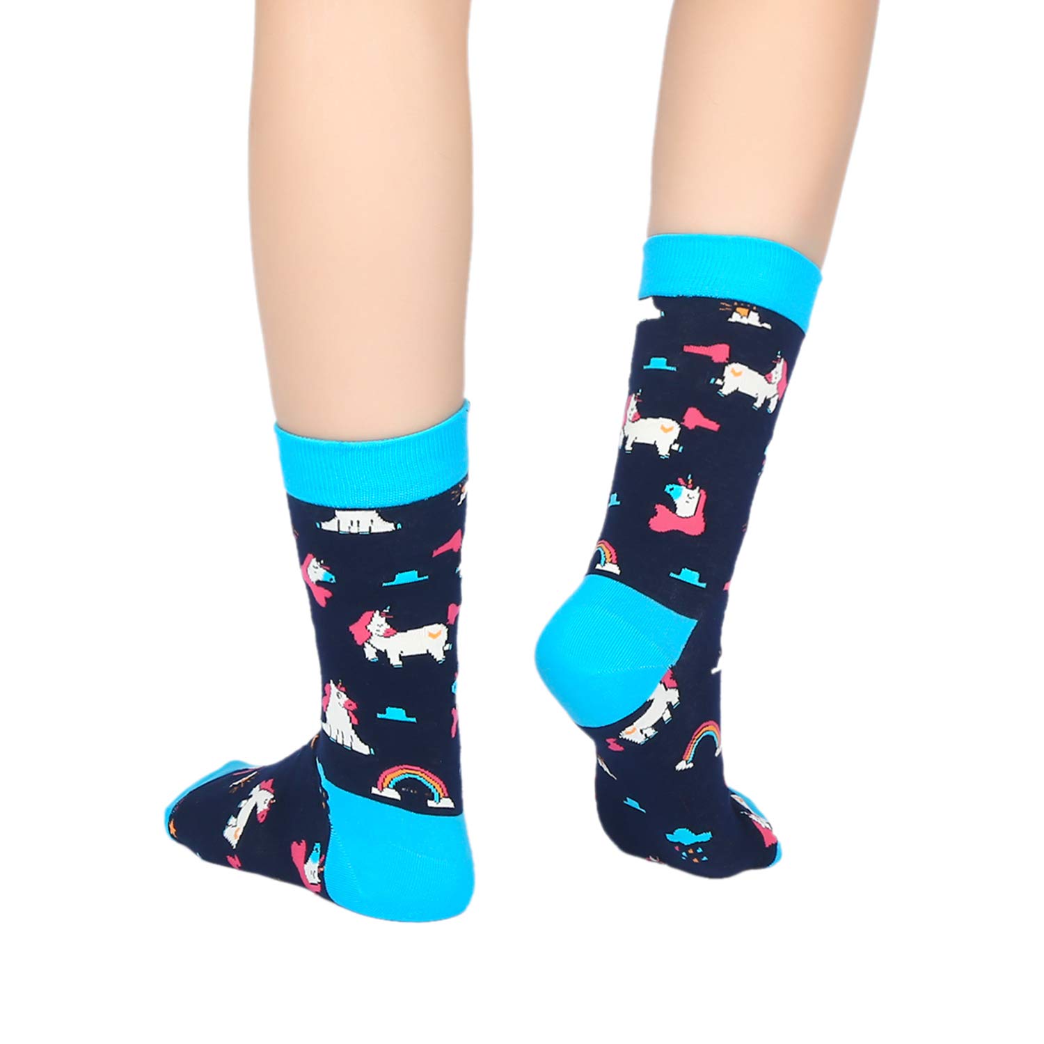 Womens Funny Novelty Unicorn Crew Socks Crazy Casual Rainbow Cotton Socks