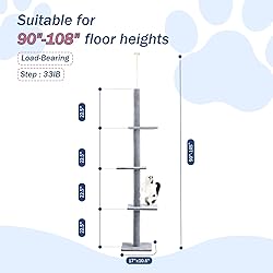 Cat Craft Cat Tree Floor to Ceiling 95-108" Tall