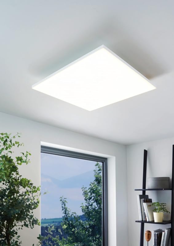 Candeeiro de teto Turcona, painel LED metálico e plástico