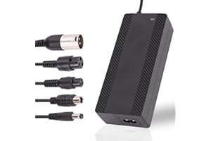 CraogeCoore 42V 2A Electric Scooter Charger for 36V Lithium Battery, 5-in-1 Plug Ebike Charger for Gotrax, Jetson, Razor, Swagtron, Bird, Segway,UL Certified