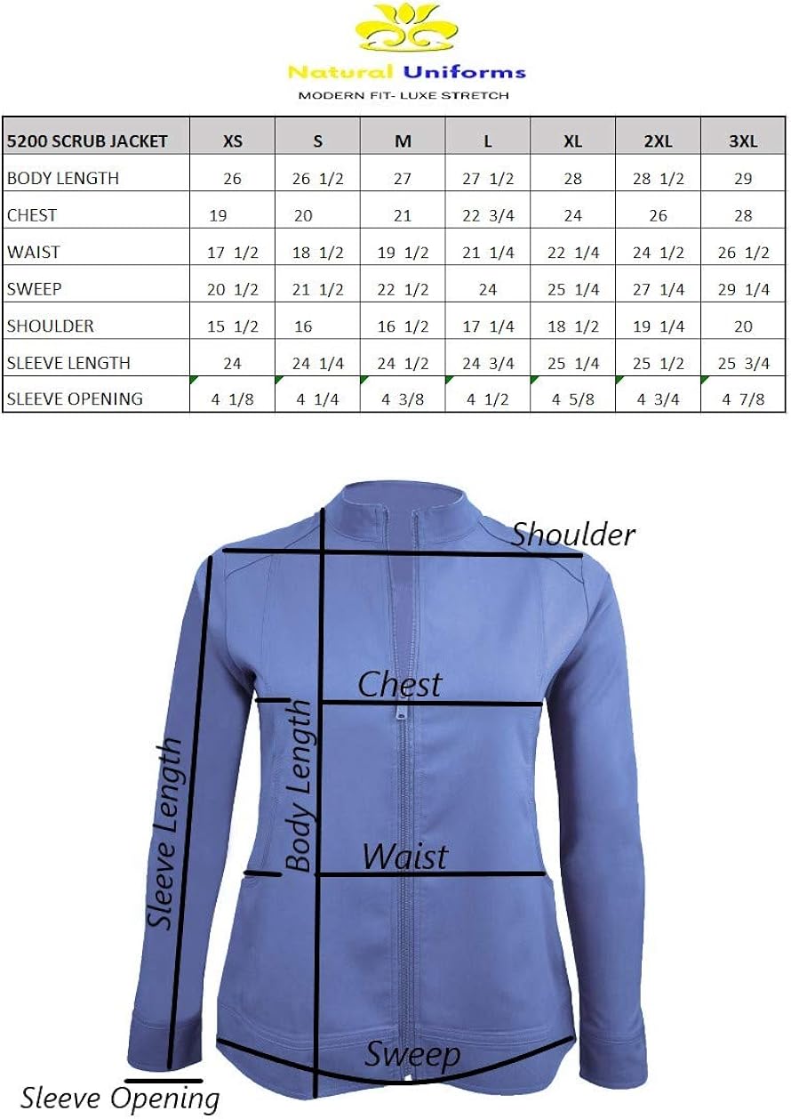 Natural Uniforms Women's Ultra Soft Stretch Front Zip Workwear Warm-Up Jacket (5200): Clothing