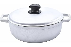 IMUSA Traditional Cauldron Caldero Made in Colombia with Lid, 4.8 Quart, Silver