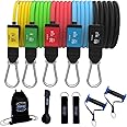 Bodylastics Resistance Band Set - Resistance Bands with Handles, Ankle Straps, Door Anchor, Carry Bag - Heavy-Duty Stretch Exercise Bands -Patented Clips and Snap Reduction Tech -Fitness Workout Band