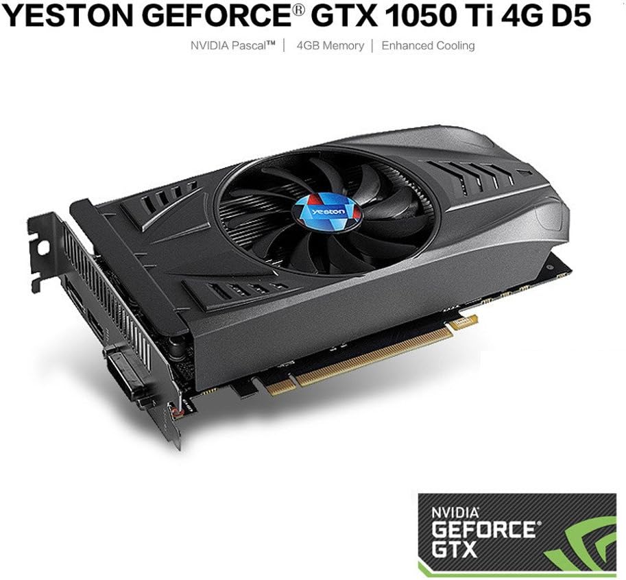 Yeston GeForce GTX 1050Ti GPU 4GB GDDR5 128bit Gaming Computer PCI-E X16 3.0 TI (Black)
