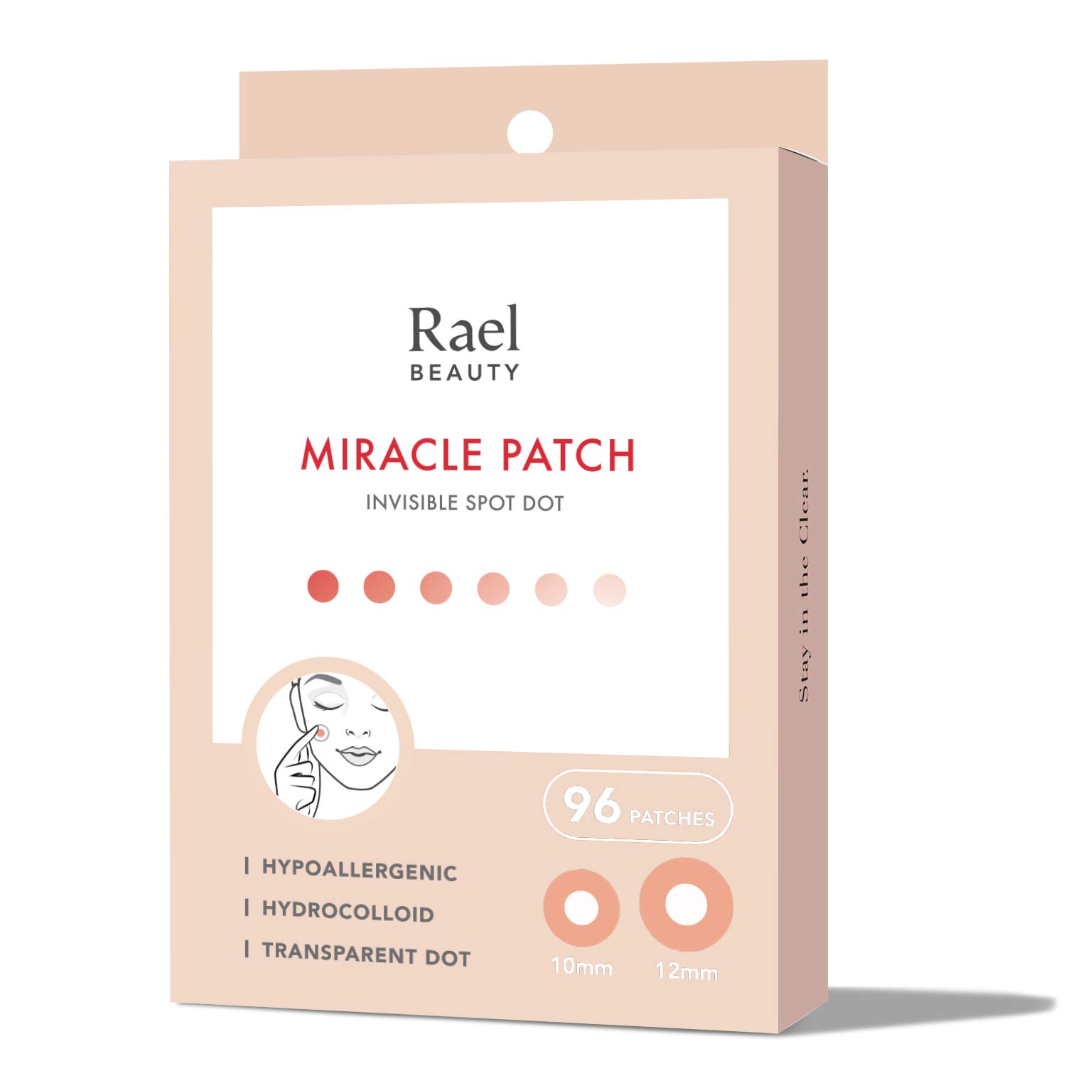 Rael Acne Pimple Healing Patch - Absorbing Cover, Invisible, Blemish Spot, Hydrocolloid, Skin Treatment, Facial Stickers, Two Sizes 10mm & 12mm, Blends in with skin (96 Count): Beauty