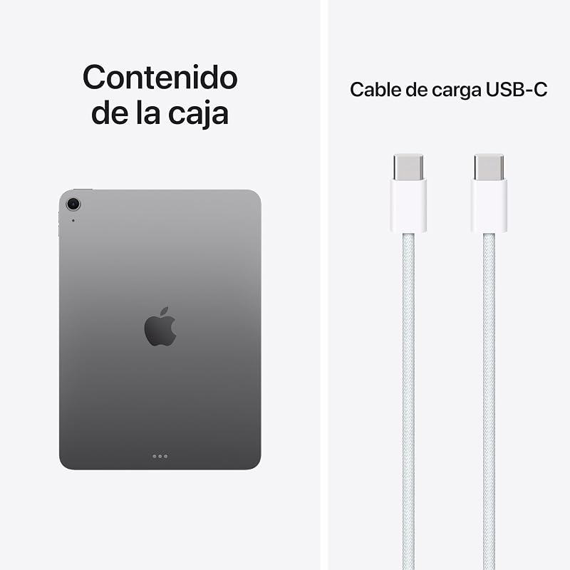 iPad Air de 11 Pulgadas (M4): Pantalla Liquid Retina, 256 GB, cámaras Frontal/Trasera de 12 Mpx, Wi‑Fi 7 con el Chip N1 de Apple, Touch ID — Gris Espacial