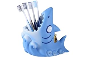 Porte-brosse à dents mignon en forme de requin – Décoration de bureau, boîte de rangement multifonctionnelle en résine de req