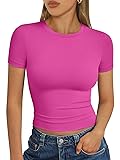 Trendy Queen Womens Basic T Shirts Summer Tops 2025