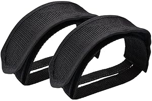 ZHULUCK 2 Pcs Black Beam Strap Pedal Straps Cycling Kids Bike Foot Pedal Straps Toe Clips Straps Tape for Fixed Gear Bike Pedals and Cleats Parts