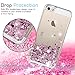 LeYi Compatible for iPhone SE Case (2016), iPhone 5S Case, iPhone 5 Case with 2pcs Tempered Glass Screen Protector for Girls Women, Cute Glitter Liquid Clear Protective Case for iPhone 5, Rose Gold