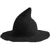 Vavious Womens Witch Hat Wide Birm Wool Wizard Caps for Halloween Party Masquerade Costume Accessory