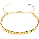 Agriajun Tila Beaded Stretch Strand Bracelets for Women, Cute Boho Stackable Handmade Colorful Mixed Flat Square Beads Elastic Beach Surfer Bracelet Trendy Jewelry Friend Gift