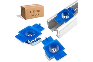 AOIGU 1/4-20" Nylon Strut Channel Cone Nuts - 50PCS, Galvanized Channel Squeeze Nut with Twist Tab, Compatible with Unistrut Channels Support Systems and Solar Panel Mounting (50)