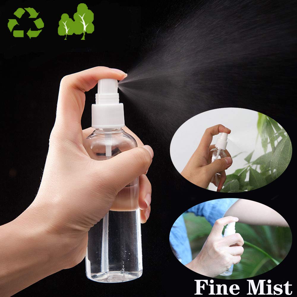 Plastic Spray Bottles Set, 6 Pack 2oz Portable Empty Leak Proof Refillable Clear Fine Mist Mini Travel Bottle for Cleaning, Gardening, Travel, Essential Oils, Cosmetic, Plantys, Perfumes : Beauty