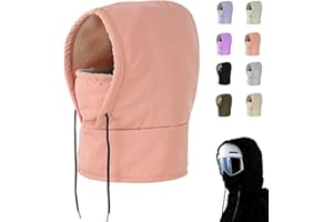 Waterproof Fleece-Lined Hood, Ski Helmet Cover, Snowboard Balaclava Over Helmet, Windproof Warm