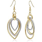 Hefanny Vintage Teardrop Earrings for Women Bohemian-Style Dangle Drop Earrings Fashion Statement Earrings Lightweight Hypoallergenic Multi-Layer Jewelry
