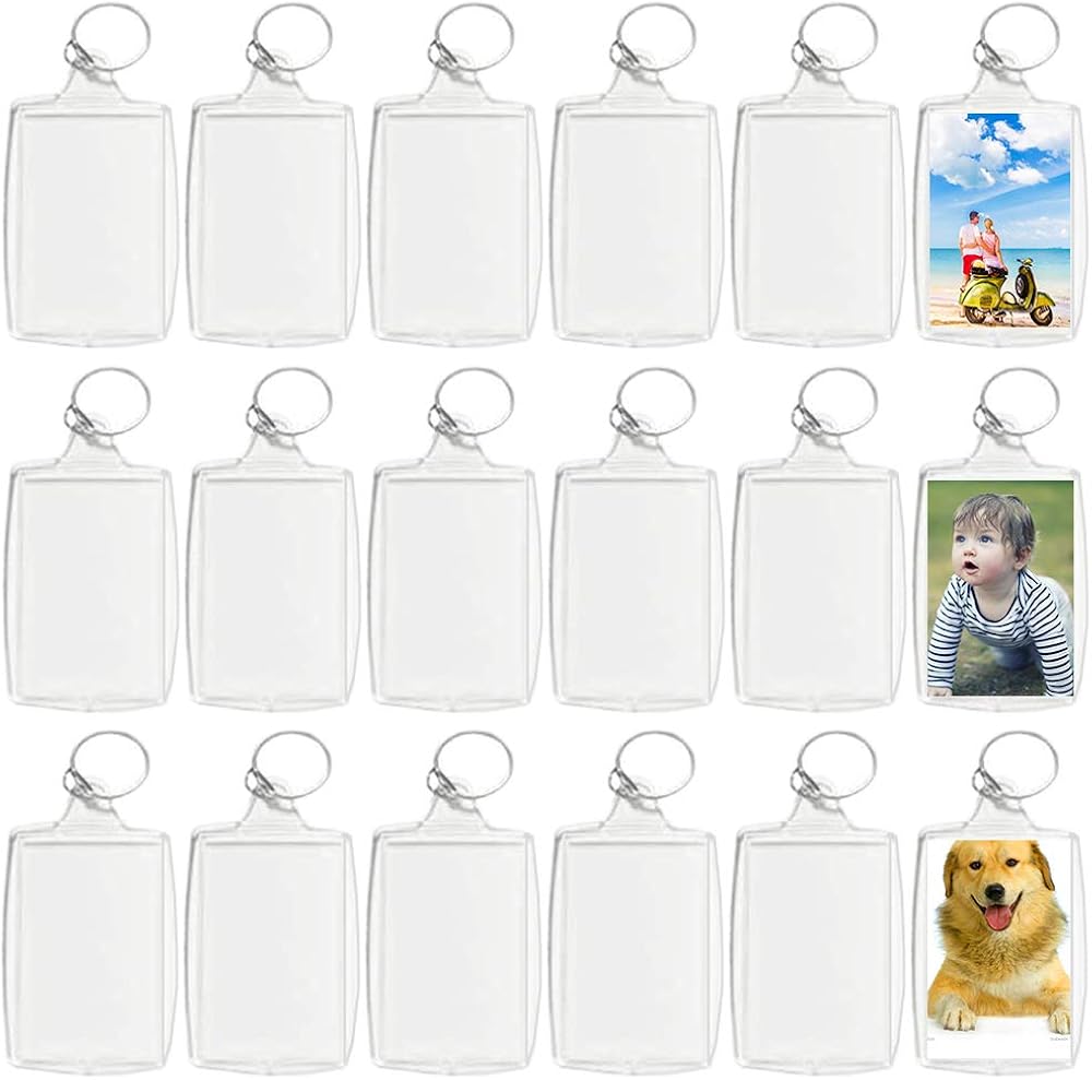 30 Pcs Acrylic Photo Frame Keyrings, Clear Picture Insert Keychains, Snap-in Custom Personalized Keychain for Gift, Artwork (Rectangle, 1.5 x 2.1 Inch) at  Men’s Clothing store