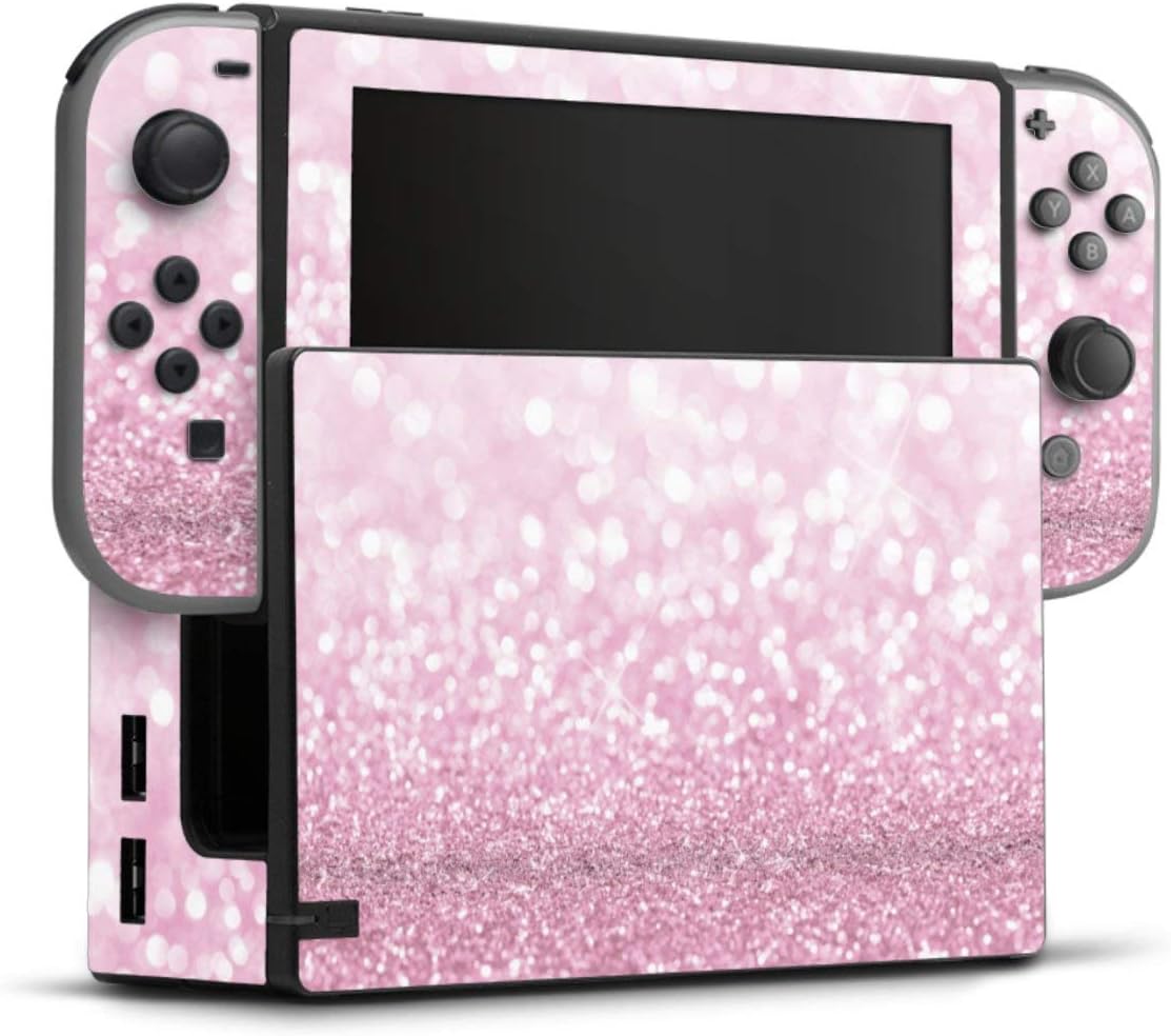 DeinDesign Skin Sticker for Nintendo Switch Glitter Look Pink Glossy