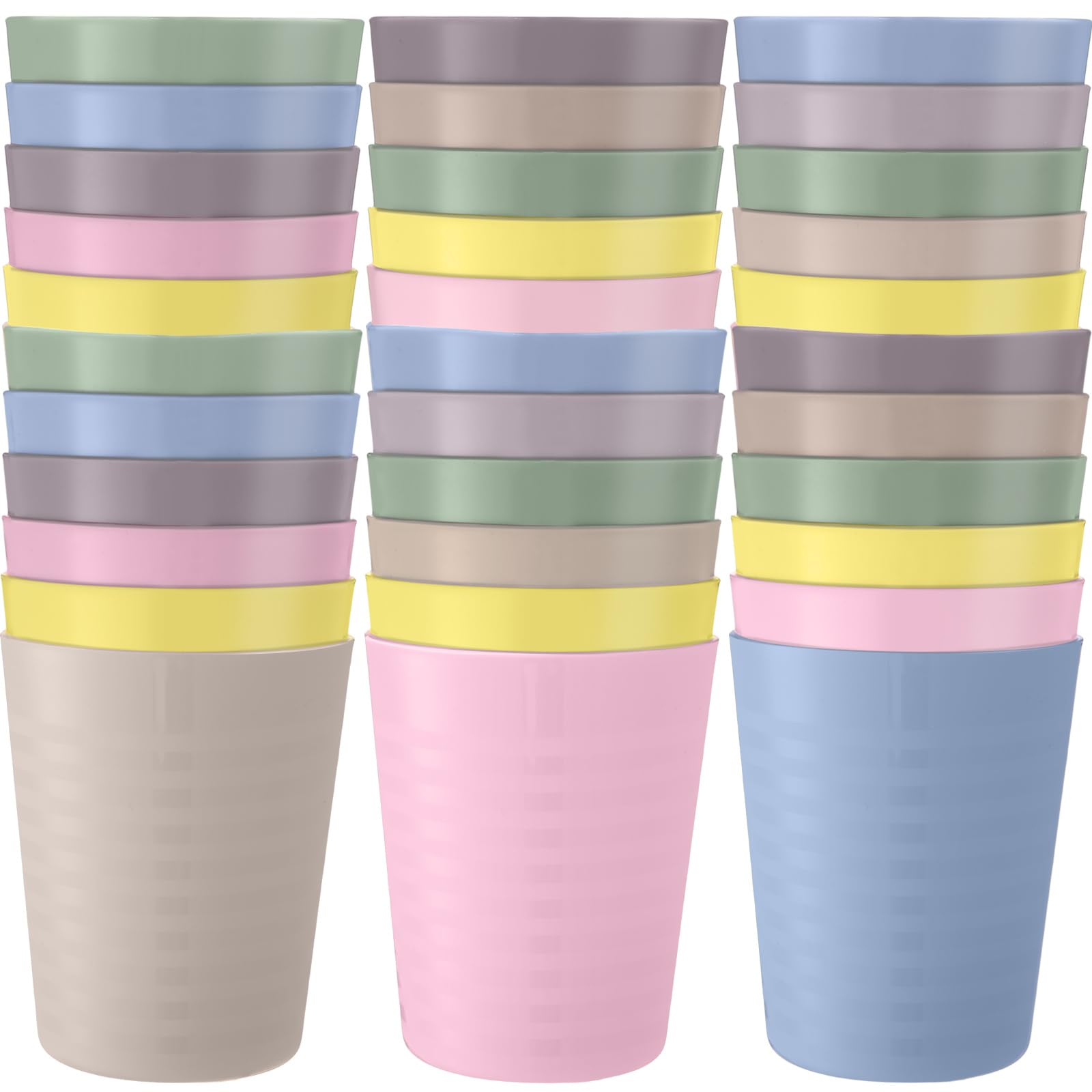 Photo 1 of Eccliy 36pcs Kids Cups 8 oz Unbreakable Plastic Stackable Juice Reusable Tumblers Bulk Plastic Drinking Cups for Toddlers Baby Kids, Dishwasher Safe, 6 Colors(Pink color)