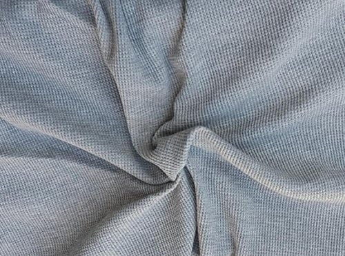Thermal Cotton Knit Fabric by the Yard Waffle Weave Heather Gray 62"W 10/16