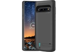 BAHOND [Upgraded] Battery Case for Samsung Galaxy S10+ Plus, 6000mAh Rechargeable Extended Battery Charging Charger Case, Add 1.5X Extra Juice (6.4 inch for Galaxy S10+) Black