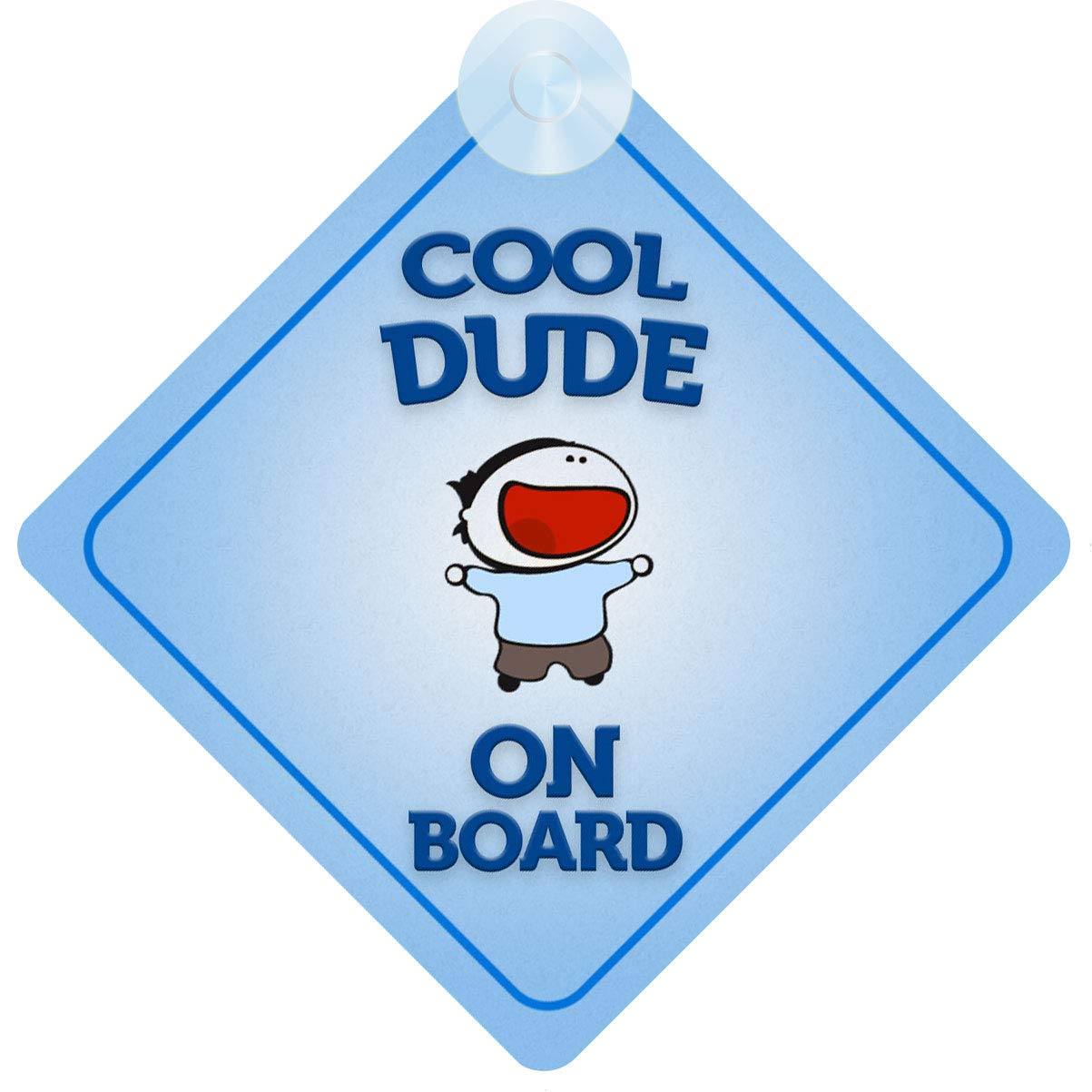 mybabyonboard UK Cool Dude on Board Car Sign for Children/Baby Boys Non Personalised Character Theme
