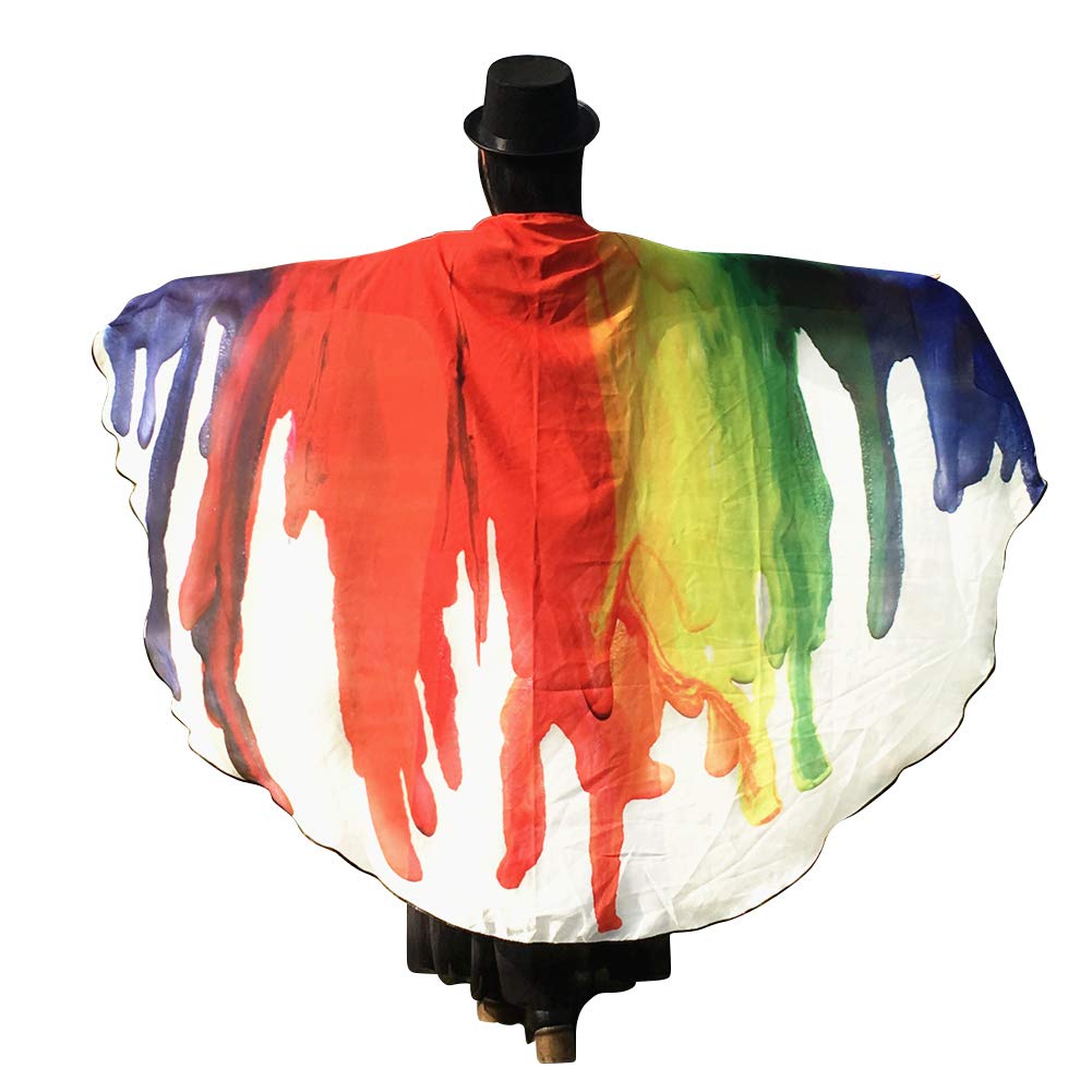 Halloween Butterfly Cloak Halloween Butterfly Wings Shawl Costume Witch Capes Beach Shawl Chiffon Fabric Cosplay Party Cloak Fairy Ladies Cape Christmas Fancy Dress UP Cape Costume for Adult Women