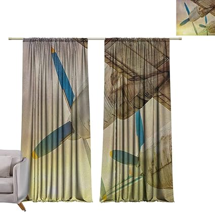 Amazon Com Berrly Drapes Vintage Airplane Old Wing Aircraft With