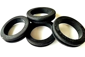 RUBBERFEETWAREHOUSE Pack of 4 Heavy Duty Rubber Grommets 2-1/2" Inside Diameter - 1/4" Groove Width - Fits 3" Drill Holes. Ideal for Sealing, DIY Projects, Wire Protection, and Cable Management