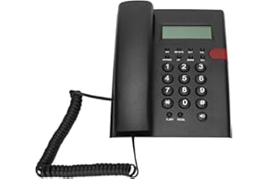 EBTOOLS Corded Telephone, DTMF Compatible with Hands Free Speaker and 24 Ringtone Options, Real Time Clock Display, Adjustabl