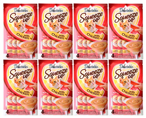 Delectables Squeeze Up Interactive Wet Cat Treats - Chicken - 32 Tubes
