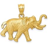 Sonia Jewels Solid 14k Yellow Gold Elephant Pendant (23mm x 28mm)