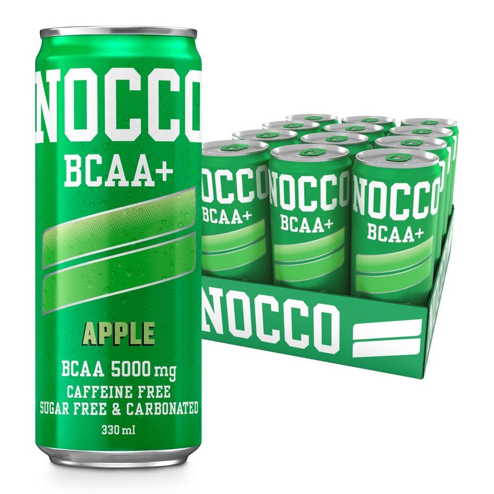 NOCCO Sugar Free Energy Drink – BCAA, Enriched with Amino Acids & Vitamins, Ideal for Pre Workout – 12 x 330ml (Apple) — image 1