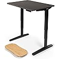 Uplift Desk V2 2-Leg Ash Gray Laminate Wood Standing Desk – Adjustable Height, Advanced 1-Touch Memory Keypad, Under Desk Cable Management, Wire Grommets & Rocker Board (Black C-Frame, 42 x 30 inch)