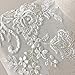 1 Pair Off-White Gold Fringe Lace Applique Motif Flower Embroidery Wedding Sewing Applique with Sequined Mirror Pair Bridal Lace Patch for Dress Gown