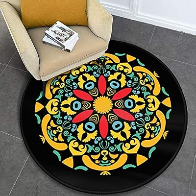 Amazon De Aiyaoo Teppich Rund 140cm Ethnische Art Retro Mandala