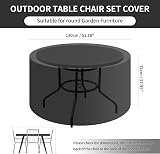 PATIO PLUS Garden Heavy Duty Round Table Cover 130x71cm 600D Oxford view 2