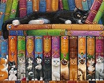 Cat Bookshelf Jigsaw Puzzle 1000 Piece