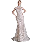 YPVCFZ Mermaid/Trumpet Modern Wedding Dresses Sweep/Brush Train High Neck Reception Dresses with Lace 2025